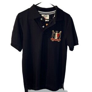 Navy Blue Polo Shirt Mens Medium Logo Short Sleeve NWT Classic Fit Casual